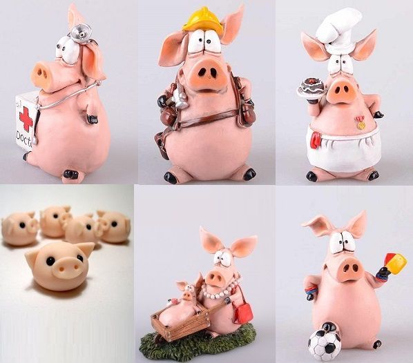 как сделать свинку к Новому году 2019 двадцать способов, поделка свинка своими руками пошаговые фото, как сделать свинку из холодного фарфора, поделка свинка Пеппа своими руками