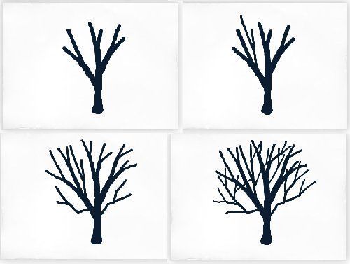 дерево рисунок поэтапно