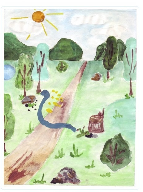 Что изобразить на рисунке к сказке Бажова "Голубая змейка"?