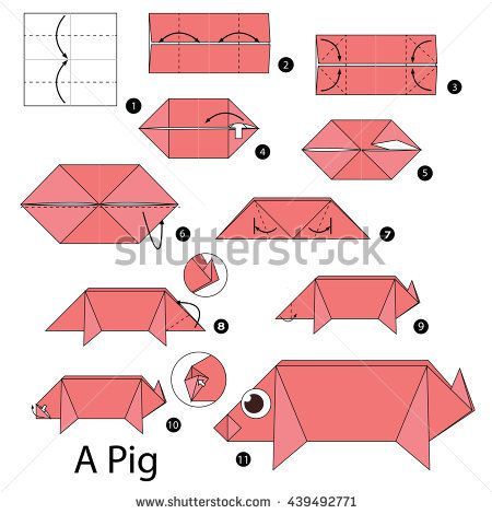 как сделать кабана свинью из бумаги, шаблоны и мастер-классы