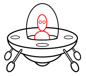 НЛО с инопланетянином детский рисунок поэтапно