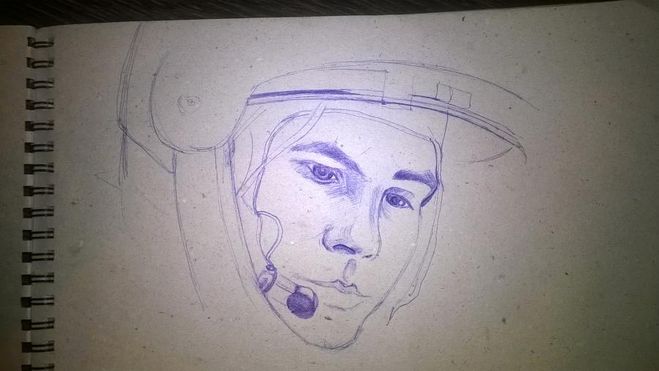 как нарисовать космонавта