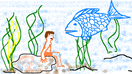 Рисунок Евсейка и рыба