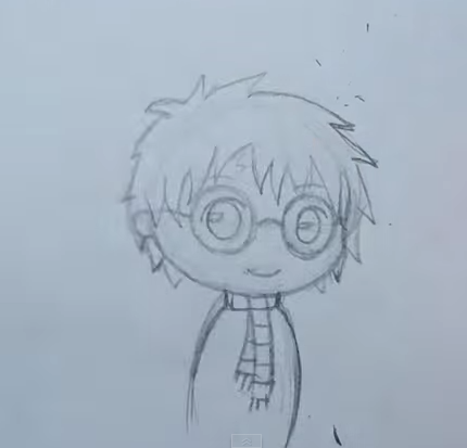 Как нарисовать Гарри Поттера карандашом поэтапно