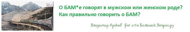 О БАМ*е говорят в мужском или женском роде?  Как правильно говорить о БАМ?