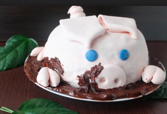 торт в виде свинки