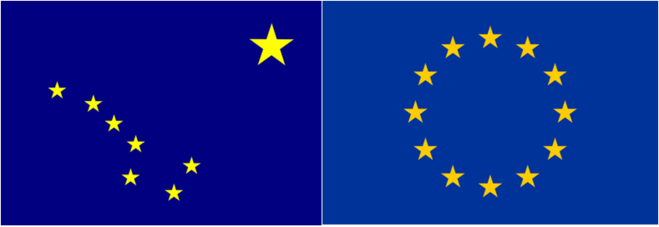 флаг Аляски и Евросоюза
